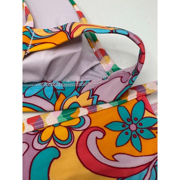 CUTE 🌸 Cupshe Retro Floral Strappy Bikini Set – Size Large - NEW - Picture 8 of 12